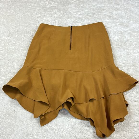 a loves a asymmetrical hem ruffled sheath skirt in artichoke, size 10 - Picture 3 of 10
